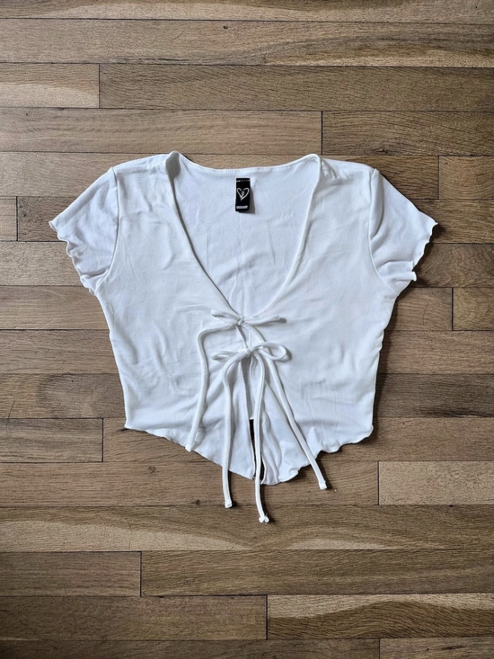 Windsor White Tie-Front Crop Top